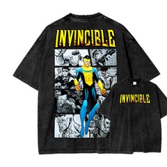 Invincible Vintage Comic Superhero Graphic T-Shirt Streetwear Tee