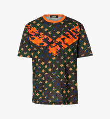 $310 MCM Men’s Jungle Green Cotton Camo Lion Chevron-v T Shirt MHT9AMM12G6