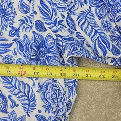 Blue White Floral Hawaiian Shirt Mens Large Tropical Camp Beach Resort Aloha