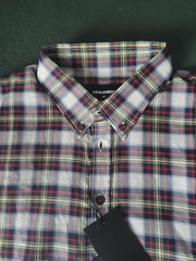 Mens DSquared2 Checkered Button Down Shirt Red /Multicolor Size 50 US 40 ( L )