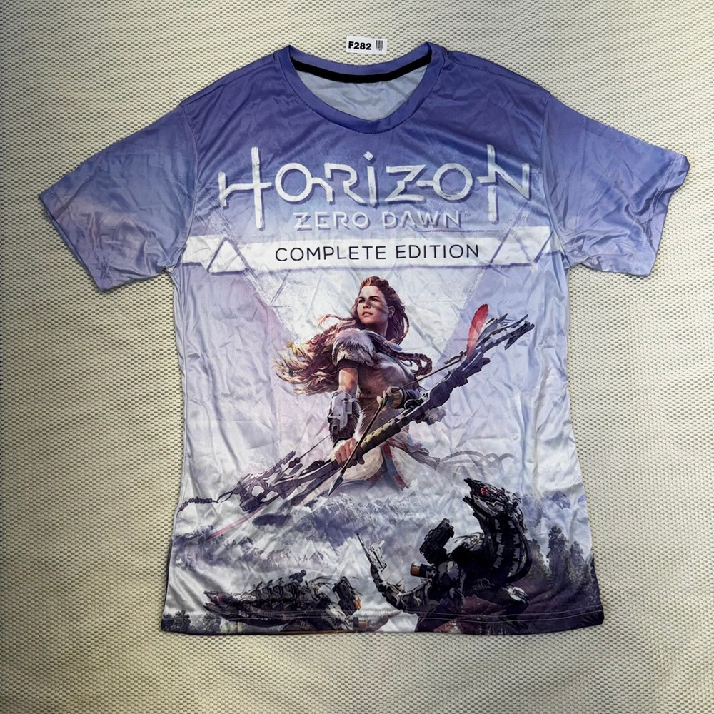 Horizon Zero Dawn Complete Edition Graphic T-Shirt Purple Blue Unisex Size M