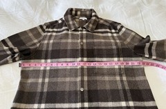 Reiss | Men’s Large | Cortez Brown Check Plaid Wool Overshirt Flannel | Snap