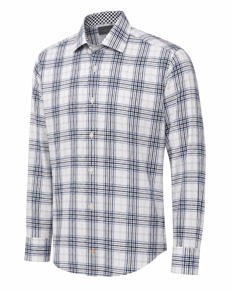 Thomas Dean Men’s Button-Down Shirt Multicolor Plaid L Regular Fit Long Sleeve