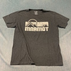 Marmot Men’s T-Shirt Size L Gray Charcoal Short Sleeve Mountains Graphic Outdoor