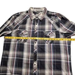 MK Machine Button Down Shirt Embroidered Mens 2XL Long Sleeve Western Streetwear