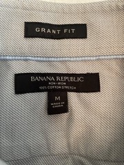 Banana Republic Grant Fit Non-Iron Cotton Gray Dress Shirt 15-15 1/2 32/33