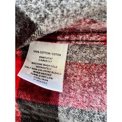 RedHead Brand Co Mens XL Flannel Shirt Red Grey Black Plaid Button Down Cotton