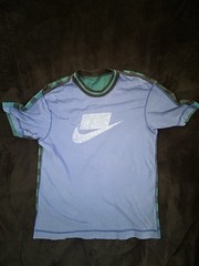 Nike NSW unique Men’s Blue Plaid Short Sleeve Crew Neck Knit T-Shirt w/ Logo