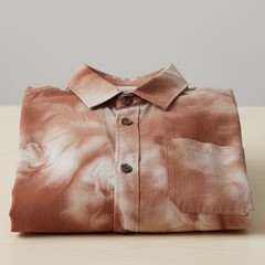 Parmi Lifewear Coast SS Shirt Mens Small Camp Tie Dye Rust Button Down P0211-03