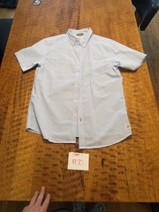 Original Weatherproof Vtg Button Down Seersucker Shirt Mens Large Blue Striped K