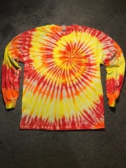 Multi Colored Spiral / L / Long Sleeve Custom Tie Dye T-Shirt