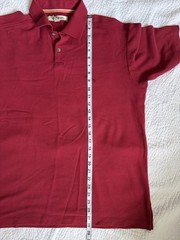 Tommy Bahama Men’s L Regular Red Solid Knit Pima/Poly Logo Polo Short Sleeve