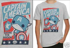 Funko Pop! Tees Marvel “CAPTAIN AMERICA” T-Shirt Hot Topic Exclusive Free Ship