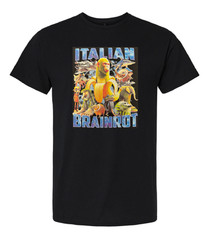 Italian Brainrot tee gorilla design funny T-shirt black tee for kids and adults