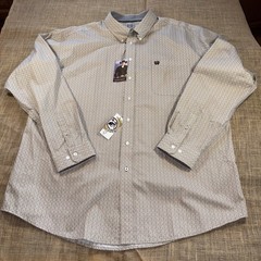 NEW Cinch Men’s Modern Fit Button-Down Western Shirt Tan/Black Size XXL w Tags