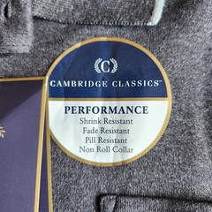 Cambridge Classics Performance Easy Care Fade Resist LG Charcoal Gray Polo Shirt