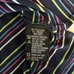 Bolle Golf Tech Performance Polo Shirt Size XL Green Pink Blue Striped