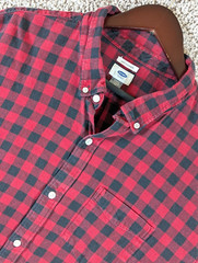 Old Navy Checkered Flannel Button Up Shirt Men’s 3XLT Red and Black Plaid