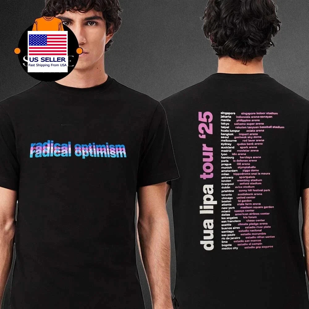 Radical Optimism Tour Dates 2025 Two Sided Unisex T-Shirt All Size S-5X POPULAR