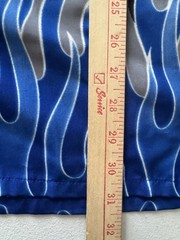 Silver Point Y2K Button Down Black Blue Flame Fire XL Button Shirt