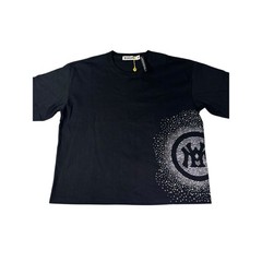 Watson Studios Side Logo Rhinestone Boxy Tee Black WTSN021-TSHT-01 Mens Medium