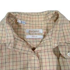 Barbour Size 8 Yellow Check Button Down Shirt Tattersall Heritage Equestrian