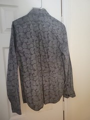 Express Design Studio Men’s Gray/Black Paisley Button Up Shirt SZ M