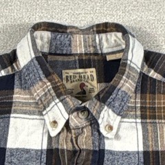 Redhead Button Down Flannel Outdoor Shirt Men L Rustic Checker Long Sleeve A1TT