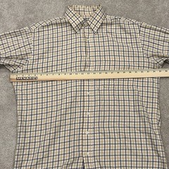 Bill’s Khakis Men’s Button Down Size Large Yellow & Blue Plaid Made In USA!