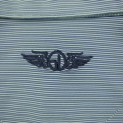 Straight Down Polo Shirt Mens Large Blue Stripe Tree Logo Golf Performance Top