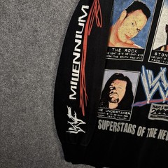 Vintage WWF Shirt Mens Large Black Superstars Of The New Millennium Long Sleeve