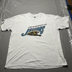 Vintage Jacksonville Jaguars Banned Logo T Shirt Gray 90s Mens 3XL Anvil Red Bar