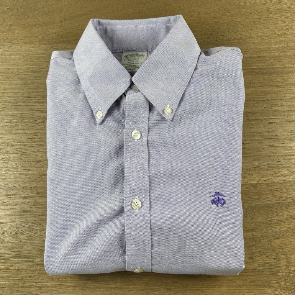 Brooks Brothers Solid Purple Milano OCBD Oxford Button Shirt Men’s Small S