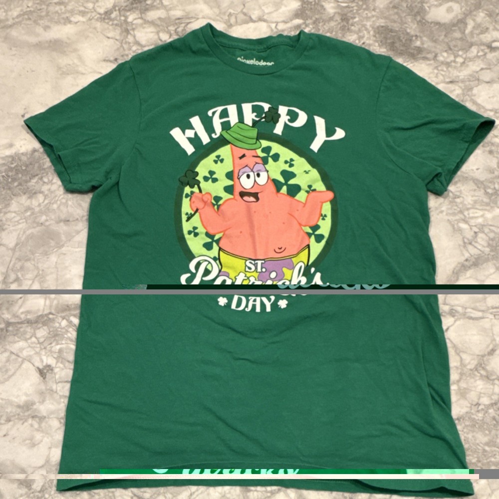 Nickelodeon Patrick Star St. Patrick’s Day Green Graphic T-Shirt Men’s M