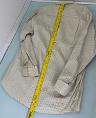 Ermenegildo Zegna Men Shirt Size 39 15.5 Small S Made In Spain Ivory Beige