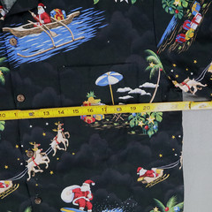 Pacific Legend Ugly Christmas Santa Surf Shirt Mens Size L Made USA Hawaiian