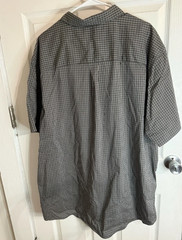 Van Heusen Flex Short Sleeve Button Down Shirt 2XLT Black White Plaid Big Tall