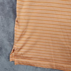 Ashworth Mens Medium Orange Striped Polo Golf Shirt