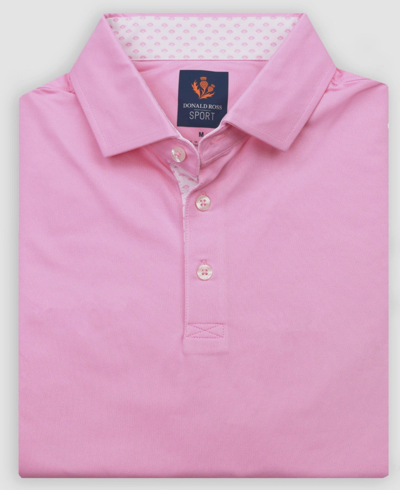 NEW Donald Ross SPORT LARGE Eamon SOLID Polo Golf Shirt CANDY PINK