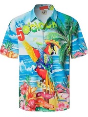 Hardaddy It’s 5 O’Clock Somewhere Hawaiian Shirt Men XL Tropical Parrot Beach