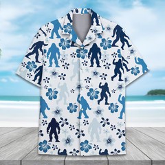 Floral Bigfoot Hawaiian Shirt Men Women Youth, Tropical Monster Shirt, Summer