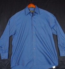 Principe Dress Shirt Mens 38-15 32/33 Blue Micro Pattern Cotton Made in Italy