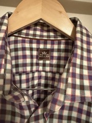 Peter Millar – Button Up Purple and White Gingham Dress Shirt