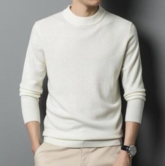 Men’s Half High Collar Knitting Sweater Casual Long Sleeve Pullover Comfort Tops