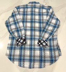 Thomas Dean Flip Cuff Button Up Shirt Mens Large Plaid Preppy Office Casual