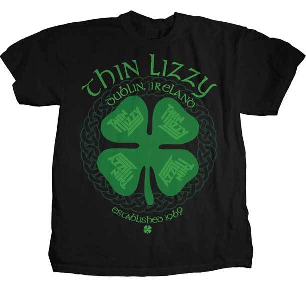 Thin Lizzy Four Leaf Clover Hard Rock Blues Heavy Metal Music Tee Shirt PHD-1069