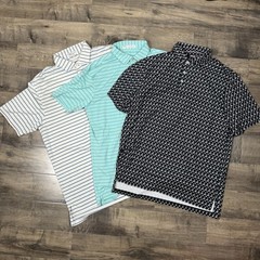 Lot Of 2 Peter Millar & 1 Ralph Lauren RLX Shirt Mens Large Stripped Martini Cup
