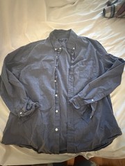 J.Crew Mercantile Flex Men’s Solid Blue Button-Down Shirt XL Long Sleeve