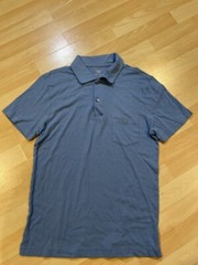 Mack Weldon Lightweight Mesh Fabric Blue Polo Shirt Mens Size Small