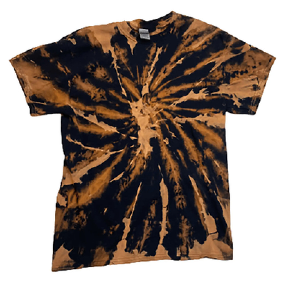 Hand-Dyed Reverse Spiral Tee – Rust & Black Size: M, Style: Short Sleeve T Shirt